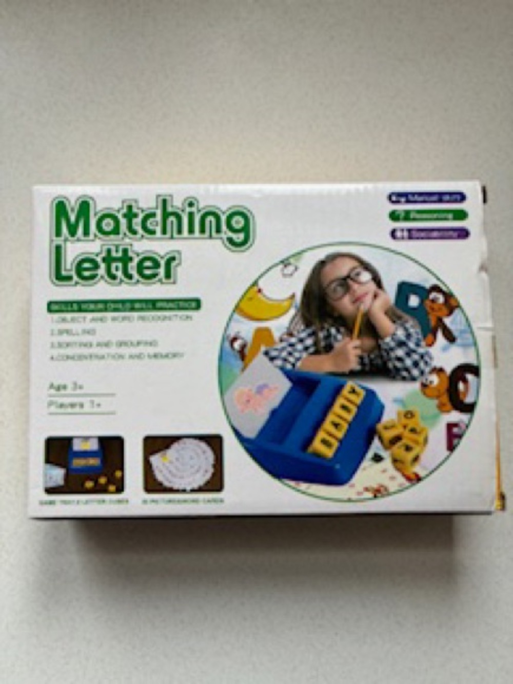 Matching Letter Educational Toy Set - White and Green